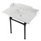 Kingston Brass 36 Carrara Marble Console Sink with Brass Legs, Marble WhiteMatte Black LMS36MBSQ0 - alternate 1